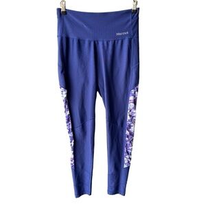 Marmot Leggings Pants Purple Tie Dye Athleisure Active Outdoor Hiking Sz Medium